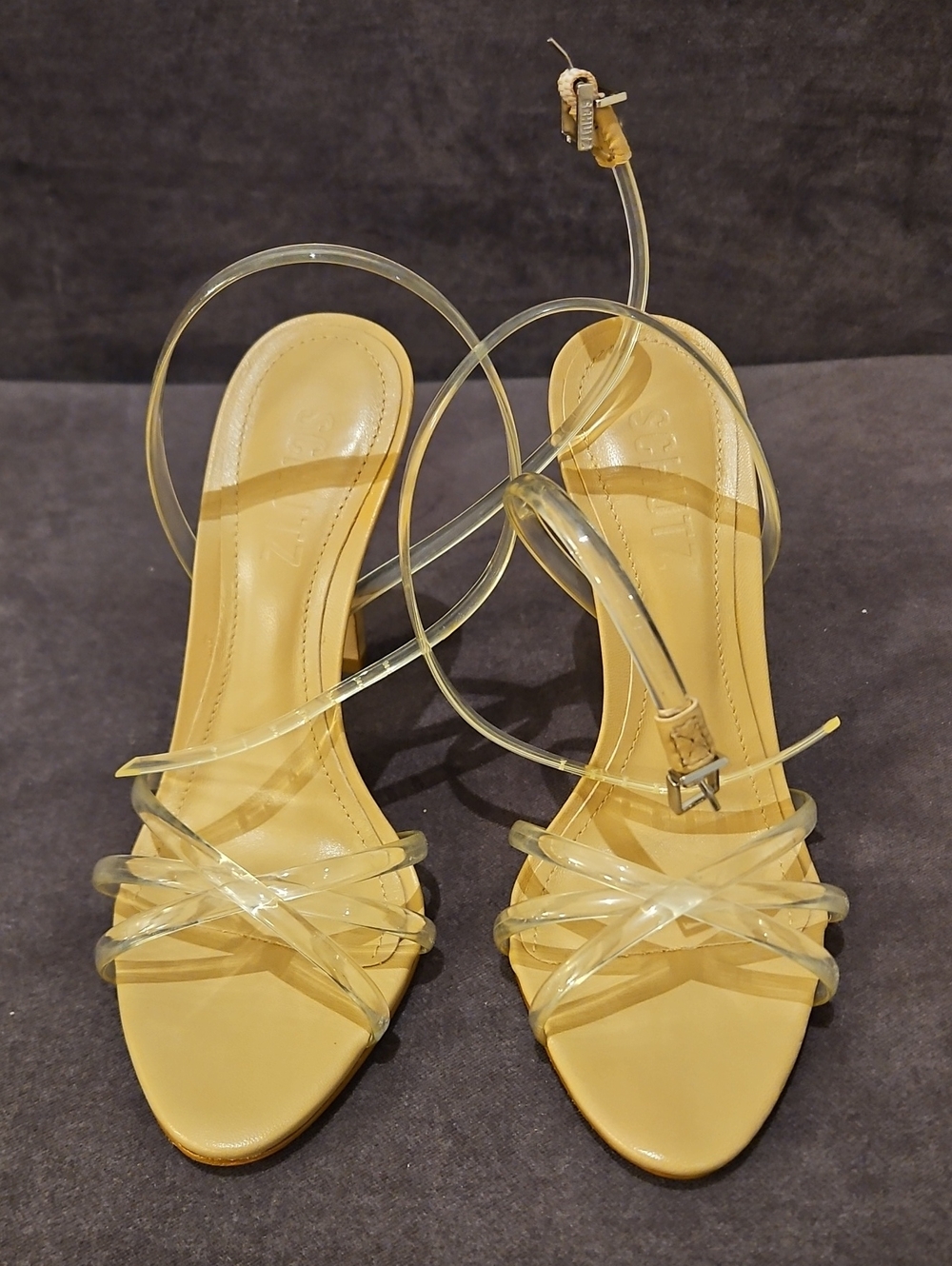 SCHUTZ *NEW* Size 5 Women's Clear Strap Beige Sandal